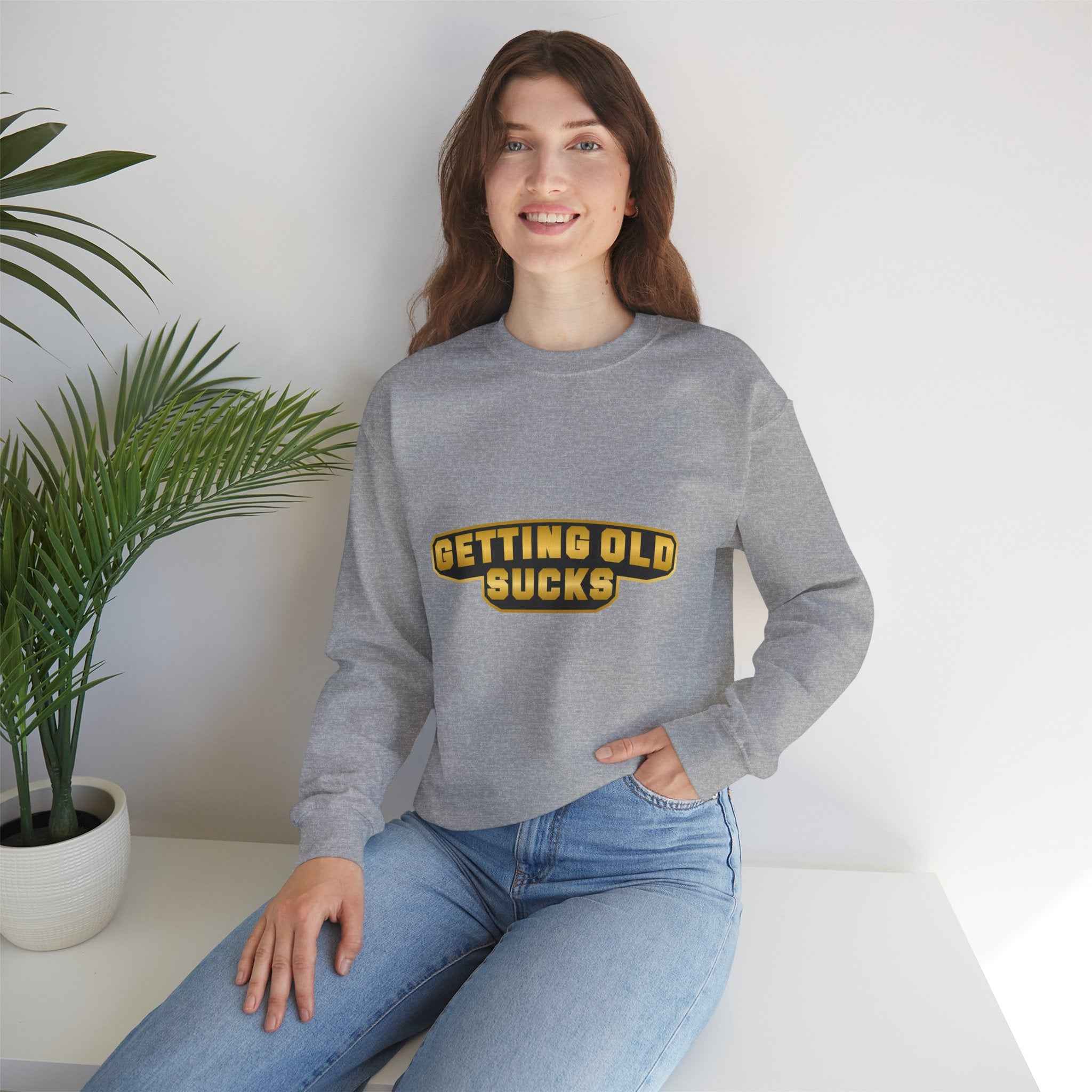 50/50 cotton-polyester Getting Old Sucks Unisex Sweatshirt