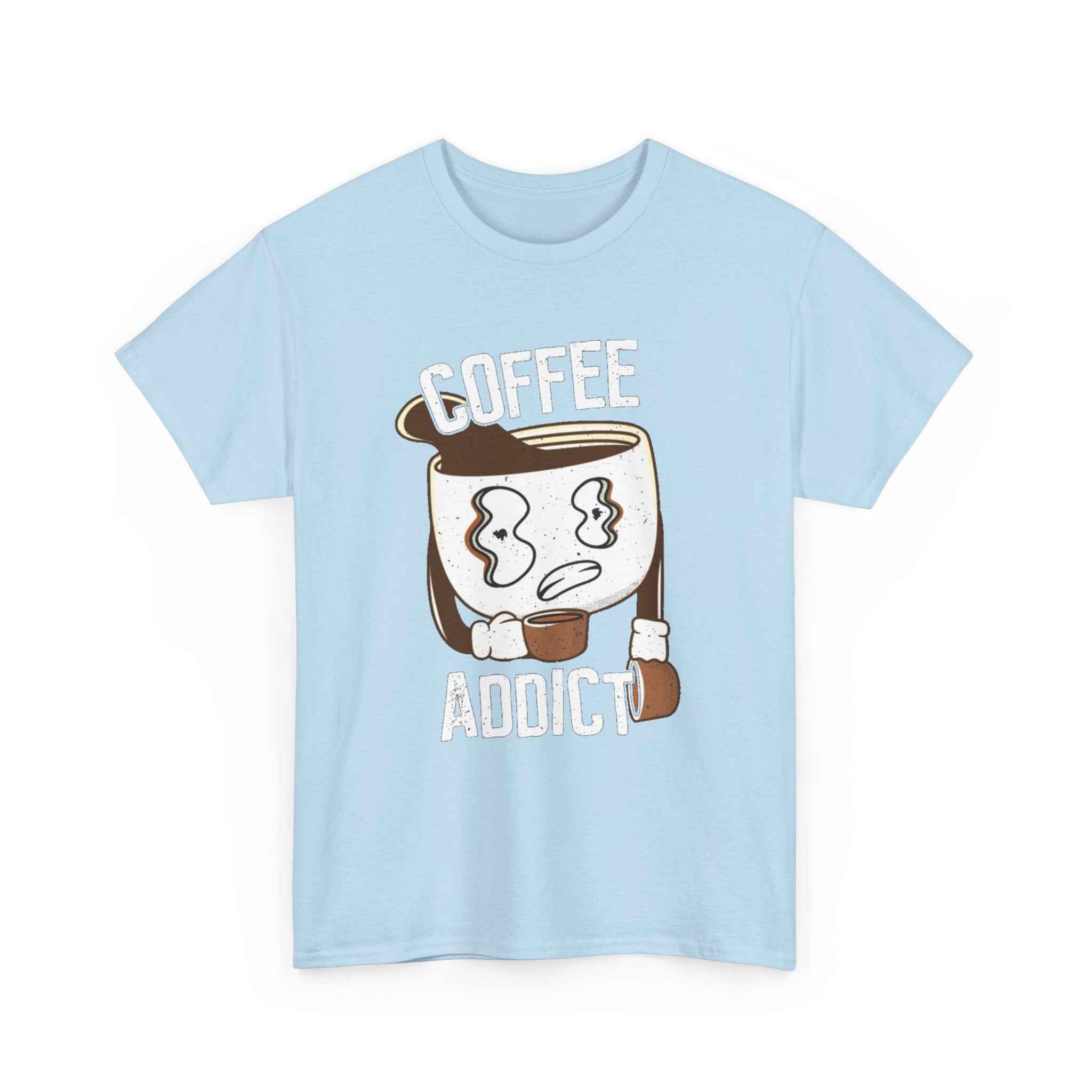 100% Cotton Coffee Addict t-shirt - ZemaStyle