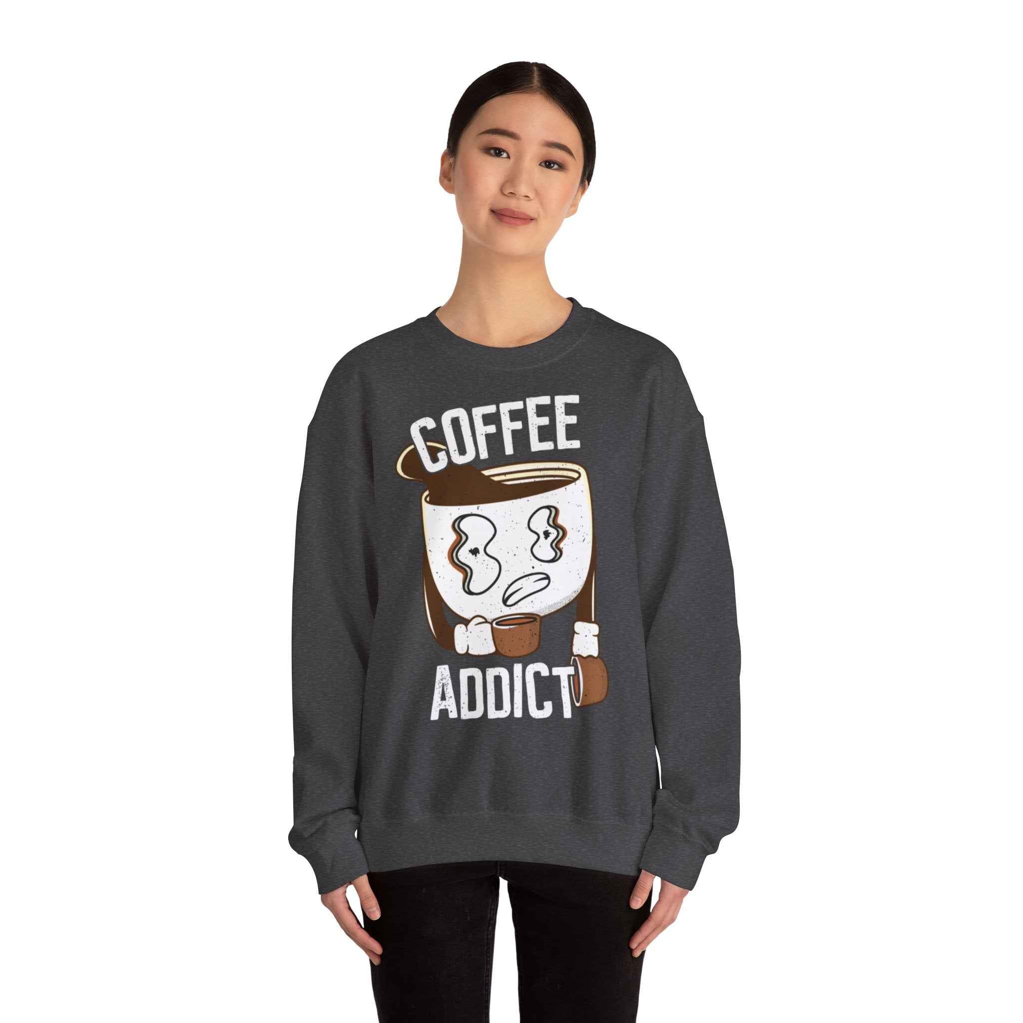 50/50 cotton-polyester Coffee Addict Unisex Sweatshirt - ZemaStyle