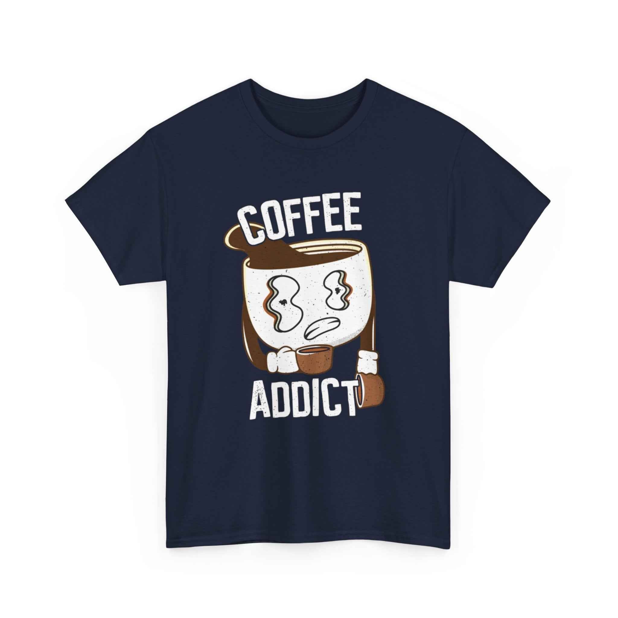 100% Cotton Coffee Addict t-shirt - ZemaStyle